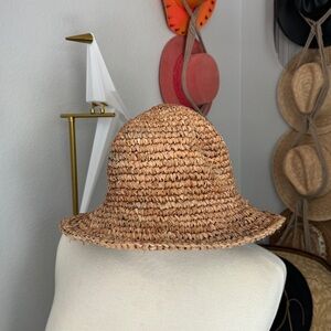 Friends of friends straw bucket hat! Fits head size medium/ large!
